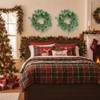 SEVOBAL Wreaths 2PCS Set Christmas Wreath Eucalyptus Candle Rings Green Artificial plants Home Door Decor Holiday Wall Pendant, Green, 14.2"*14.2"*2" - 4 of 4