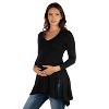 24seven Comfort Apparel Womens Long Sleeve Split Hemline Maternity  Tunic Top - image 2 of 4