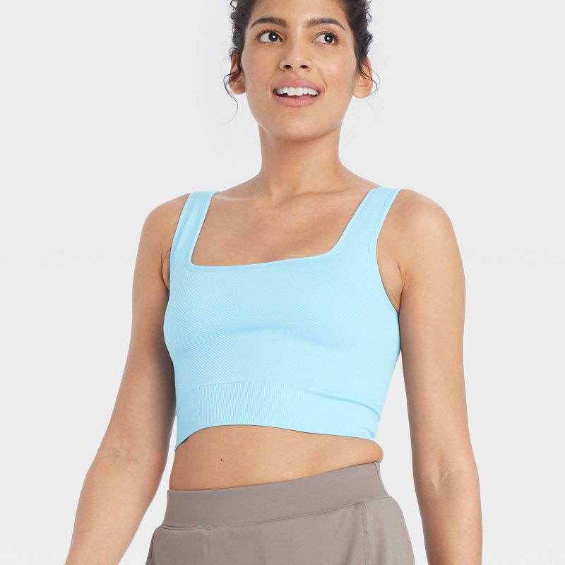 Women's Seamless Square Neck Cropped Tank Top - All In Motion™, 6 of 13