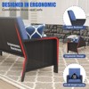 SUGOLD 3-Seat Wicker Patio Conversation Set with 2 Ottomans, Blue Cushions, Outdoor Rattan Furniture for Deck, Porch & Garden - 2 of 4