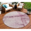 Blush And Ivory Striped Washable Indoor Outdoor Area Rug - 2 of 4