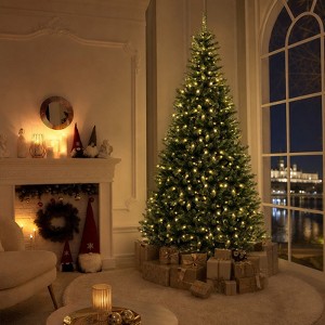 8 Ft Corner Pre-Lit Artificial Christmas Tree with 1137 Branch Tips and 360 Warm White LED Lights : Target