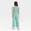 Girls' Flutter Sleeve Smocked Jumpsuit - Cat & Jack - 2 of 3