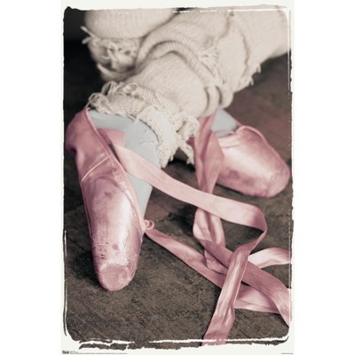 Trends International Girl's Feet In Pink Ballet Slippers Unframed Wall ...