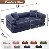 VASIP Modular Sofa Bed for Apartment,Corduroy Fabric,Convertible Design with Fixed Frame & Removable Armrests , No Assembly Required,Red - 2 of 4