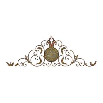 Metal Scroll Wall Decor with Embossed Details Gold - Olivia & May