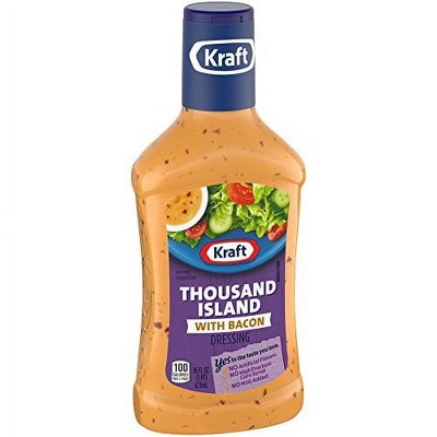 Kraft Thousand Island with Bacon Dressing, 16-Ounce Plastic Bottles (Pack of 6)