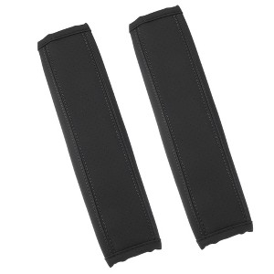 Unique Bargains Universal Seat Belt Shoulder Pad Car Safety Strap Covers Neck Mat for Comfortable Driving Faux Leather Hole 9.65"x2.56" 2 Pcs - 1 of 4
