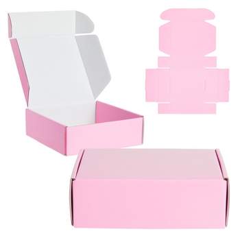  Soxuding Pearl Pink Shipping Boxes 12x8x3in - Pack of