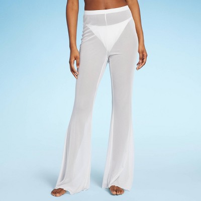 Women's Mesh High Waist Flare Cover Up Pants - Wild Fable