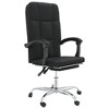vidaXL Reclining Office Chair Black Faux Leather - 2 of 4