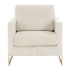 LeisureMod Lincoln Accent Arm Chair Upholstered in Boucle with Gold Stainless Steel Frame - 3 of 4