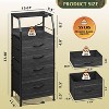 GALAXHERO Night Stand Set of 2 with Charging Station Nightstand with LED Light and 4 Storage Drawers Bedside Tables Wood Shelf Metal Frame 31.9" Tall - 3 of 4