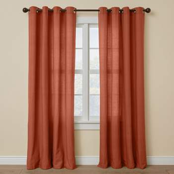 BrylaneHome Poly Cotton Canvas Grommet Panel Window Curtain Drape