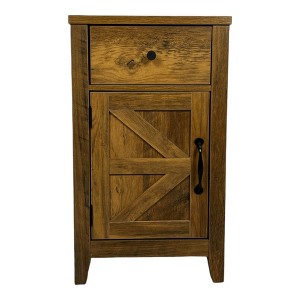 NicBex Farmhouse Nightstand with Charging Station Bedside Table with Barn Door and Drawer End Table for Bedroom, Living Room - 1 of 4