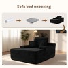 XIZZI 67" Oversized Chaise Lounge Indoor, No Assembly Required, Upholstered Sofa Bed with Throw Pillows & Optional Cup Holder for Extra Comfort - 4 of 4