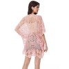 Anna-Kaci Women's Open Front Crochet Cover-Up with Floral Pattern and Short Sleeves - 2 of 4