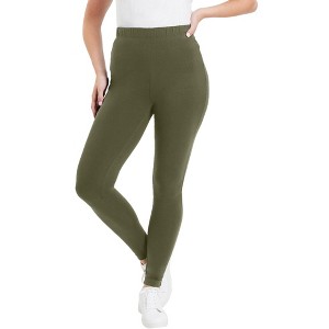 June + Vie by Roaman's Women's Plus Size Classic Ankle Legging - 1 of 4