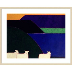 41" x 33" Fjord Snaefellness by Eithne Donne: Modern Sheep Landscape - Amanti Art - 1 of 4