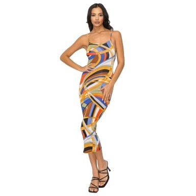 bodycon multicolor dress TANDUL Women Bodycon Multicolor Dress main image 1