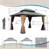 VisioGear Canopies and Gazebos, Gazebo with Double Roof Canopy, Gazebo Pavilion for Patio and Backyard, Brown, 166.44"*142.8"*122.16" - 2 of 4