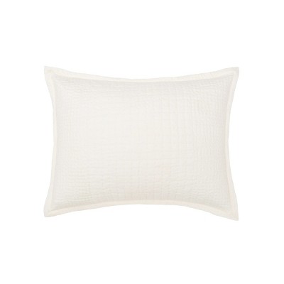 EY Essentials 20" x 26" Willa Ivory Cotton Standard Sham - Machine Washable