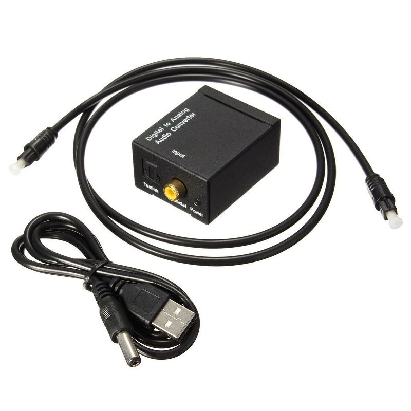 Sanoxy Digital Optical Coax Coaxial Toslink to Analog Audio Converter Adapter 3.5mm L/R, 1 of 7