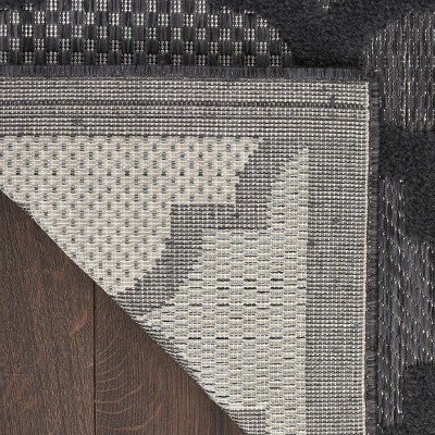Charcoal Black Moroccan Trellis 7' x 10' Flatweave Area Rug