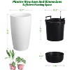 1-Pair Black Self-Watering Planters – 21.7” Tall, Water Level Gauge, Tall-Round Series – For Large Plants - 4 of 4
