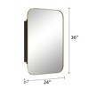 PexFix 36"x24" Rectangle Metal Recessed/Surface Mount Medicine Cabinet with Mirror,Gold - 4 of 4
