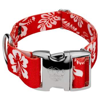 Country Brook Petz 1 1/2 Inch Premium Red Hawaiian Dog Collar