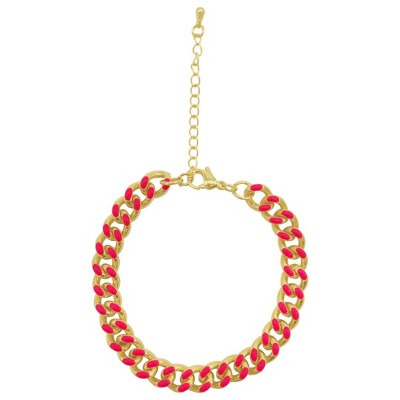 Adornia 14k Gold Plated Enamel Curb Chain