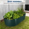 Galvanized Raised Garden Bed Kit with Zippered PVC Cover – Sturdy Oval Metal Planter Box for Vegetables - 3 of 4