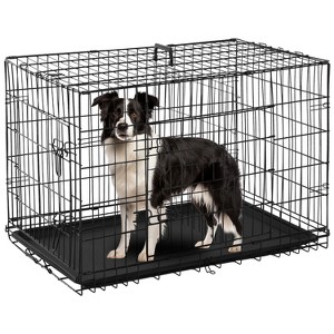 FDW Dog Crates for Large Dogs Folding Mental Wire Crates Dog Kennels Pet Dog Cage Crate with Double-Door Removable Tray and Handle - 1 of 4