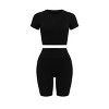 Womens Seamless 2 Piece Activewear Set- Crop Top and Biker Short - 4 of 4