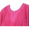 LA LEELA Women's House Daily Routine Evening Wear Vacation Holiday Casual Loungewear Loose Caftan Knee Length Dress for Women 2X-3X Pink, Solid - 2 of 3