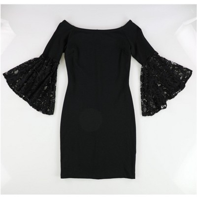 bar III Womens Lace-Sleeve Sheath Dress
