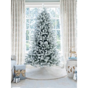 King Of Christmas Snow Flocked Hinged Artificial Christmas Tree Unlit King Flock Xmas Tree - 1 of 4