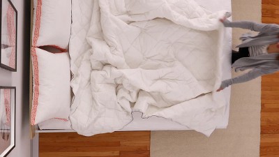 Queen White Cotton Down Alternative Reversible Comforter