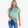 Anna-Kaci Women's Striped Knit Top with Crew Neck and Short Sleeves, Casual Loose Fit Comfortable Blouse - 4 of 4