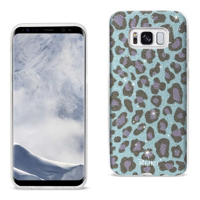 Reiko Samsung Galaxy S8/ SM Shine Glitter Shimmer Leopard Hybrid Case in Blue