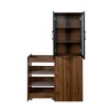 TIRAMISUBEST 71" Multifunctional Decorative storage cabinets Wood Display Cabinet with Multi-Tier Pull-Out Shelves Wooden Pantry Storage - 4 of 4