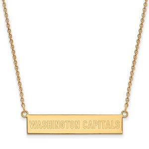 Black Bow Jewelry 14k Yellow Gold Plated Sterling Silver Washington Capitals NHL Necklace 18 Inch - 1 of 4