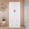 Keloyid White Wood 31.5 in. Armoire with 2 Drawers, 1 Shelf and Hanging Rails - 4 of 4