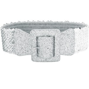 INSPIRE CHIC Women's Sequins Stretchy Bling Sparkly Shiny Wide Elastic Waist Belts 1 Pc - 1 of 4