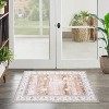 Vintage Area Rug Machine Washable Distressed Non-Slip Low Pile Stain-Resistant No-Shedding Easy-Clean Dining Accent Rug - 2 of 4