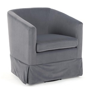 GustoWave Modern Swivel Barrel Chairs,  ArmChair Upholstery Accent Sofa Chairs for Bedroom,  26.38''D x 27.36''W - 1 of 4
