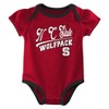 NCAA NC State Wolfpack Infant Girls' 3pk Bodysuit - 4 of 4