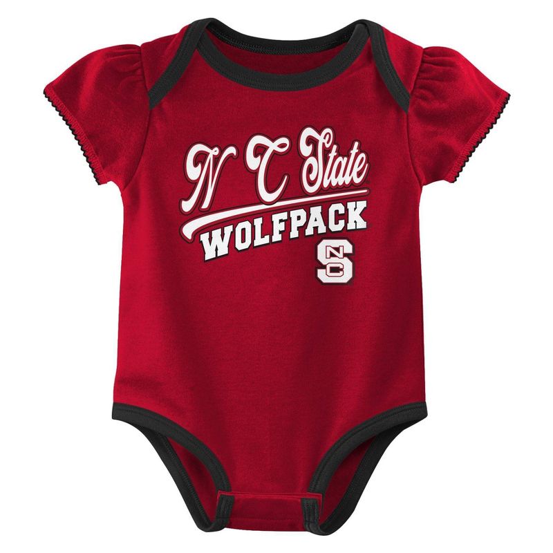 NCAA NC State Wolfpack Infant Girls&#39; 3pk Bodysuit, 4 of 5