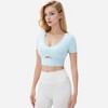 Anna-Kaci Active Women's Ruched Cutout Crop Top with Short Sleeves - 3 of 4